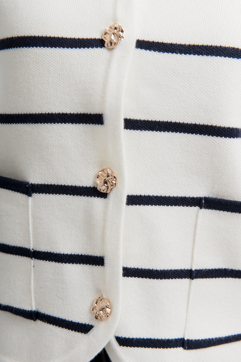 Gilet marinière blanc