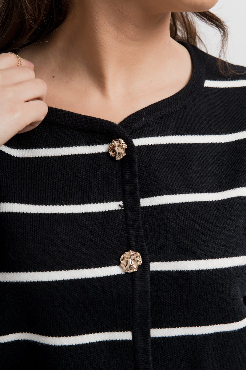 Gilet marinière noir