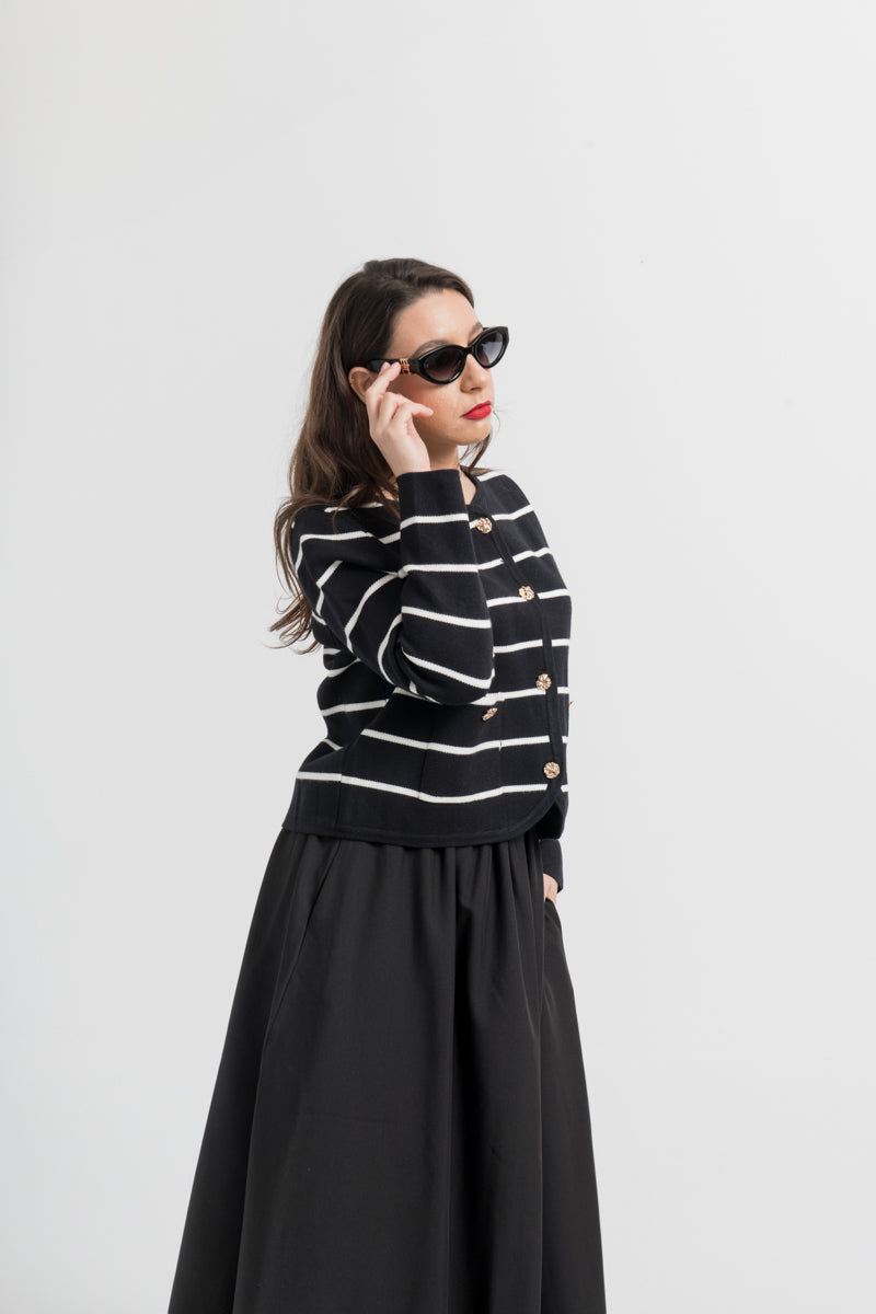 Gilet marinière noir