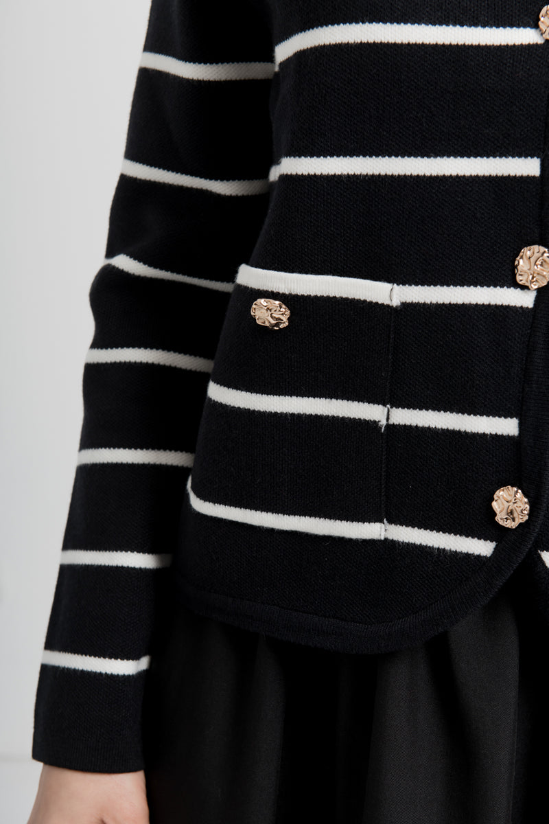 Gilet marinière noir