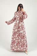 Kimono brocard bordeau