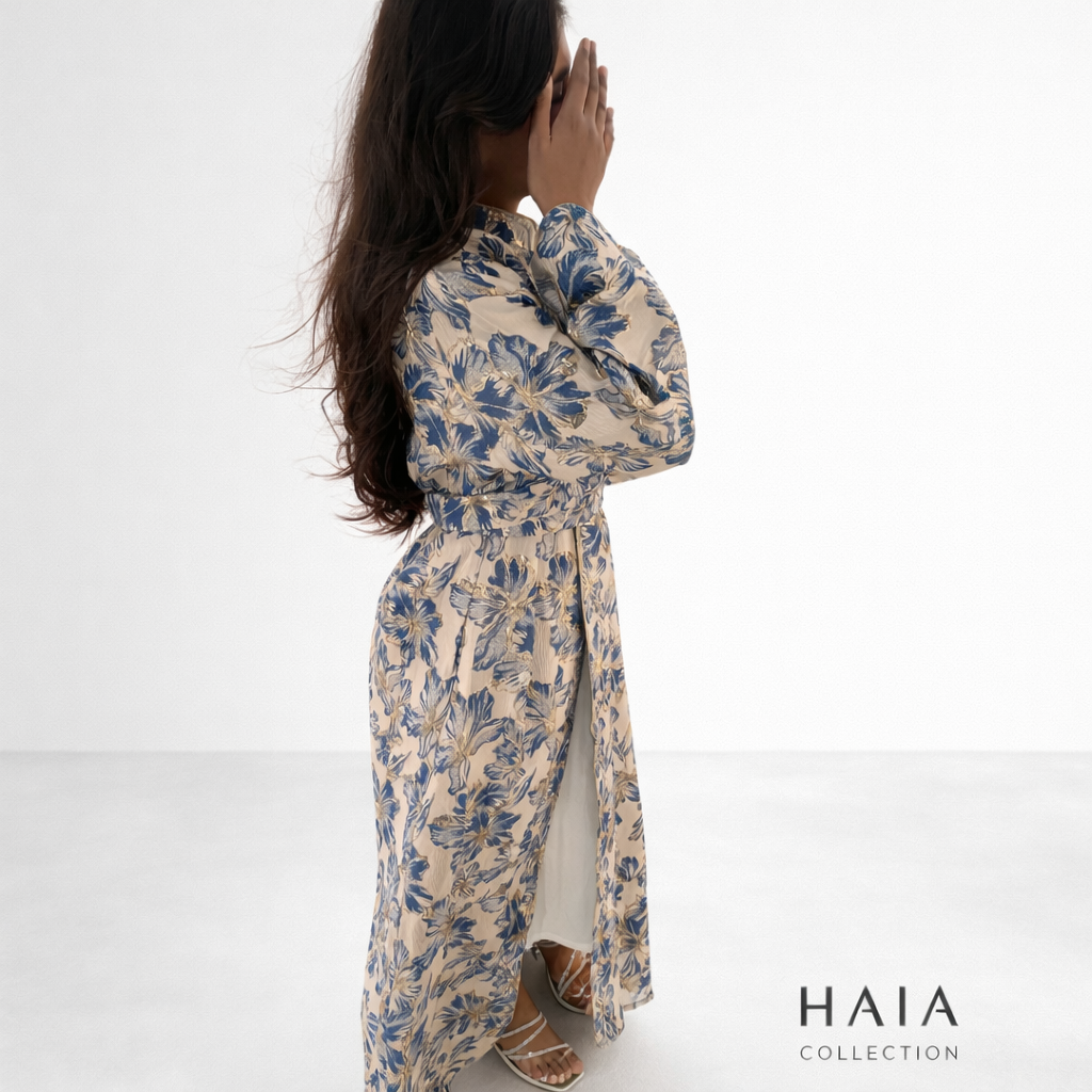 Kimono brocard bleu
